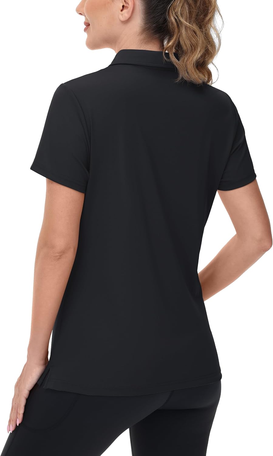 Women's V-Neck Polo Shirts UPF 50+ Short Sleeve Sun Protection Quick Dry Golf Polos Collared Shirt - Image 2