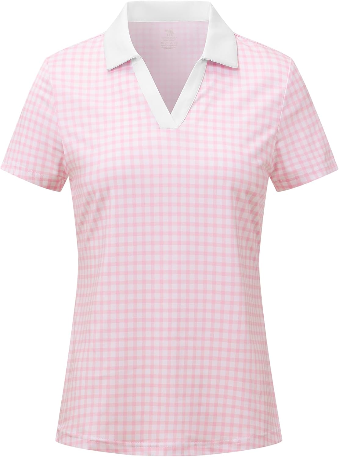 Women's Short Sleeve Golf Tennis Polo Shirts V Neck Collared Workout Tops UV Protection Dry Fit