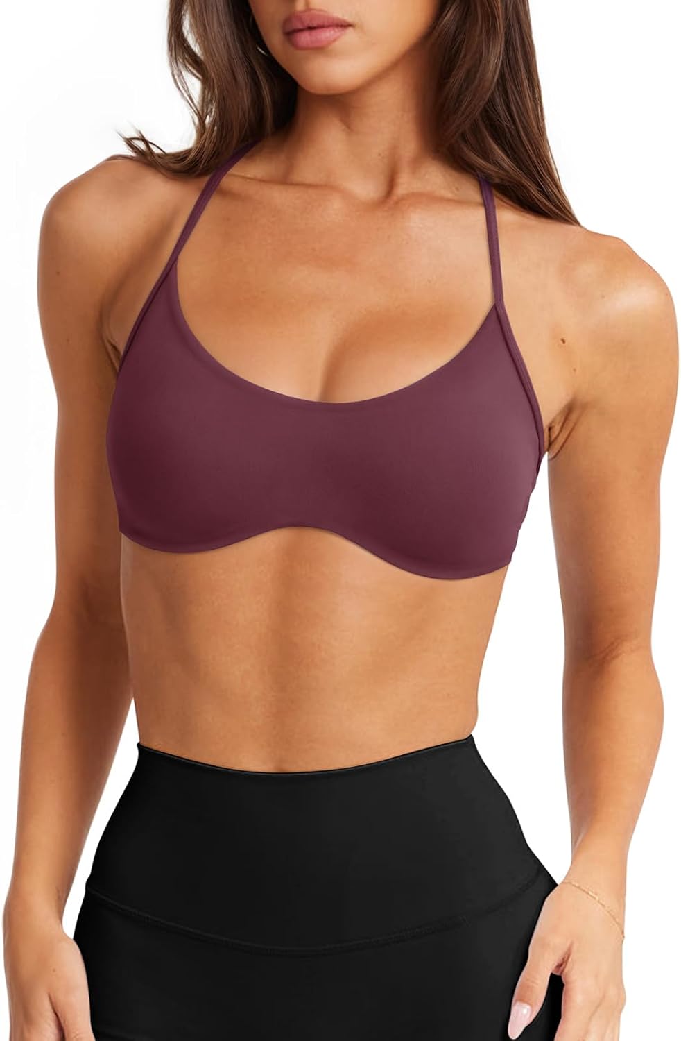 Women's Y-Shaped Back Sports Bra (Rayet Back, Thin Straps)