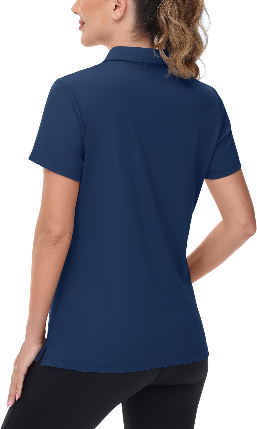 Women's V-Neck Sun-Protection Golf Polo Shirt - Image 2