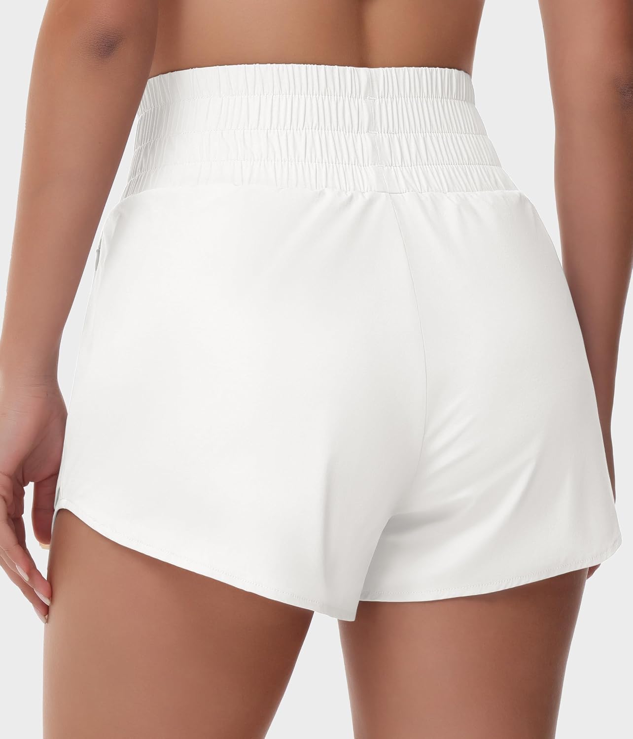 Women Athletic Shorts Elastic Waisted Quick Dry Ruffle Tennis Workout Skorts with Mesh Liner Zip Pockets - Image 2