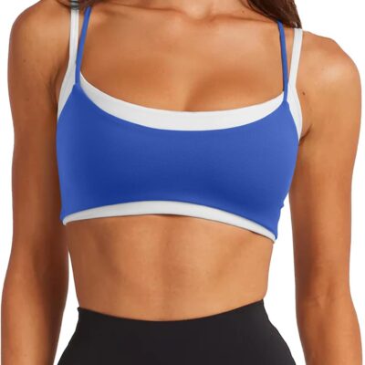 Double-Layer Thin-Strap Sports Bra (Fitness/Yoga Vest Style)