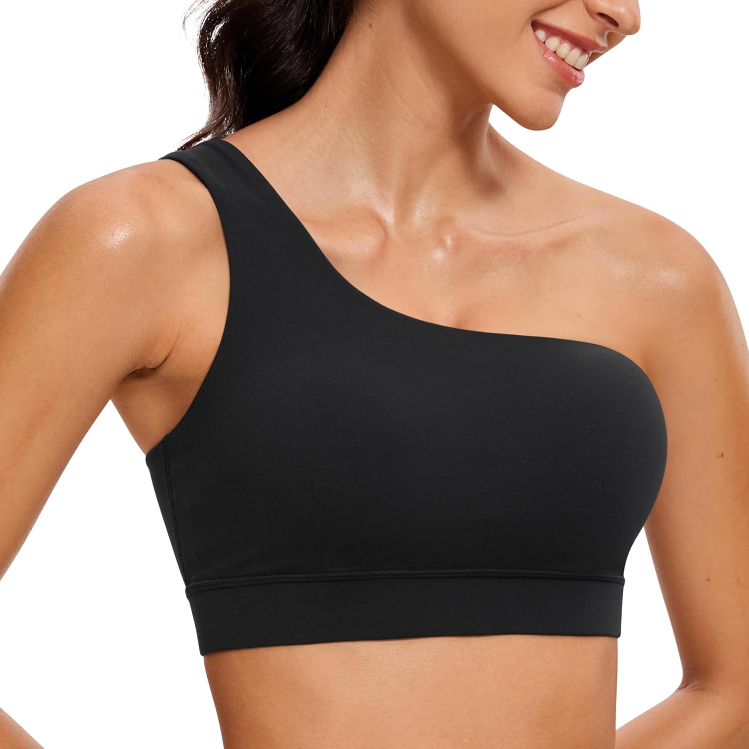 Women's One-Shoulder Sports Bra (Asymmetrical Straps, Low-Intensity Support)