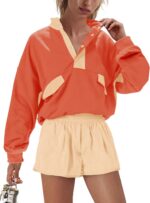 Womens Workout Sets Short Athletic Set Activewear 2 Piece Outfits Pullover Sweatshirt and Shorts